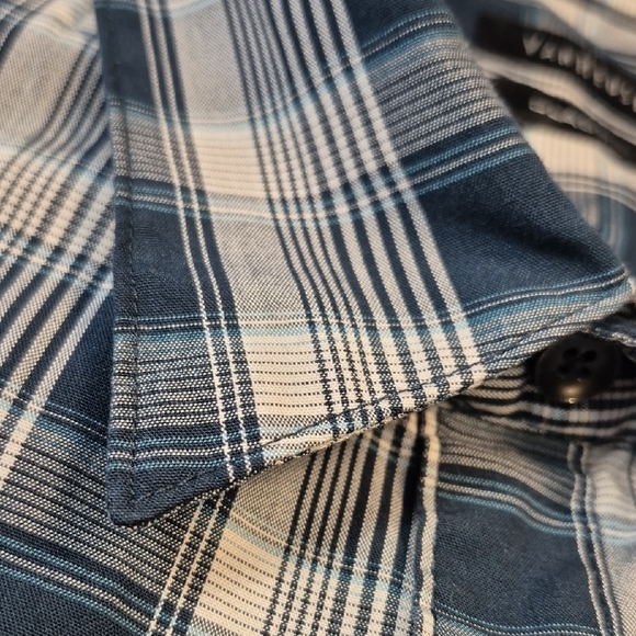 Van Heusen XXL Mens Short Sleeve Blue And White Casual Button Down Shirt - Picture 7 of 15